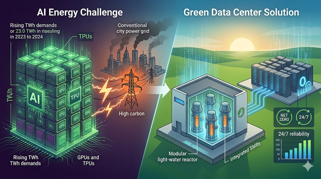 Image related to Green Data Centers: Nuclear SMRs Powering AI Energy 