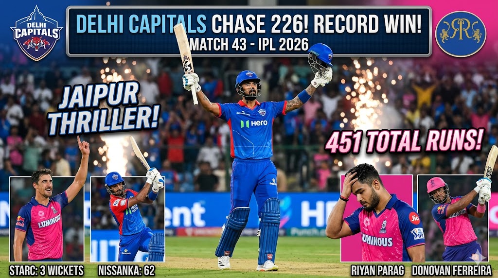 Image related to "RR vs DC IPL 2026: DC Chase 226 for 7-Wicket Win"